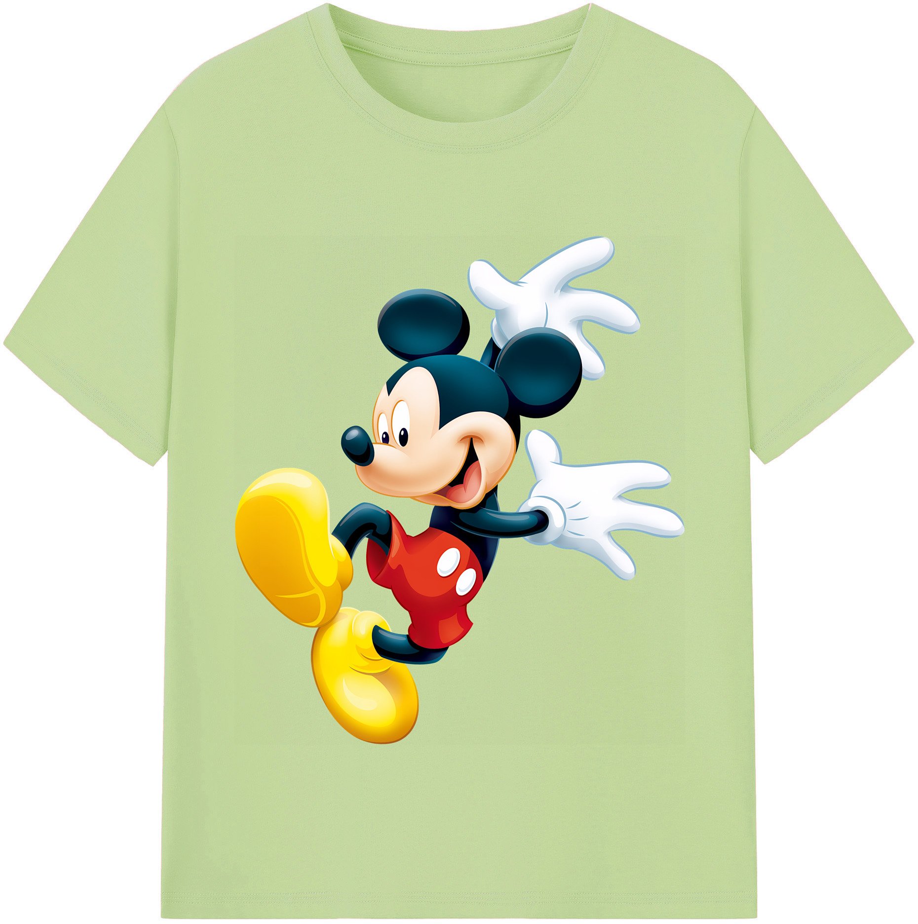 （画像用） ミッキーマウス Mickey Mouse 綿100％半袖Tシャツ（フロントプリント）